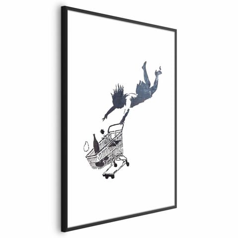 ⁨Plakat - Szał zakupów (rozmiar 21x30, wykończenie Rama czarna z marginesem)⁩ w sklepie Wasserman.eu