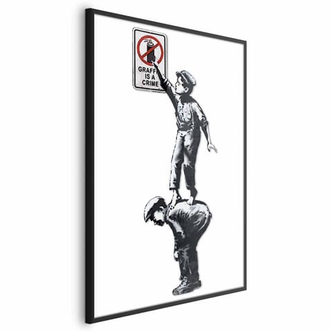 ⁨Plakat - Graffiti is a crime (rozmiar 21x30, wykończenie Rama czarna)⁩ w sklepie Wasserman.eu