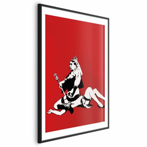 ⁨Plakat - Banksy: Queen Victoria (rozmiar 40x60, wykończenie Rama czarna z marginesem)⁩ w sklepie Wasserman.eu