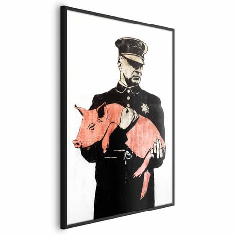 ⁨Plakat - Policyjna świnia (rozmiar 40x60, wykończenie Rama czarna)⁩ w sklepie Wasserman.eu