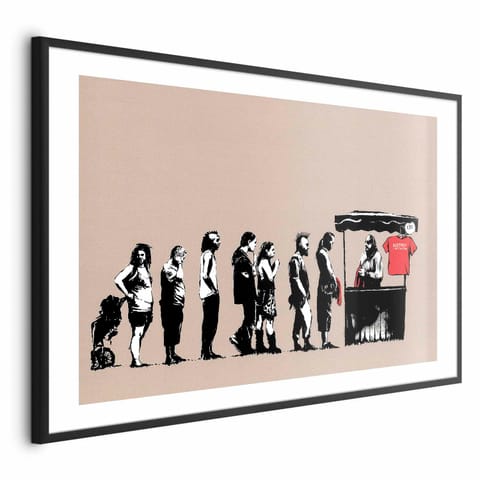 ⁨Plakat - Zniszczyć kapitalizm (rozmiar 42x29.7, wykończenie Rama czarna z marginesem)⁩ w sklepie Wasserman.eu