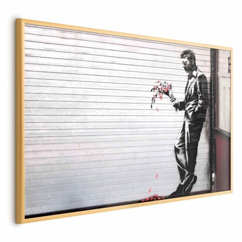 ⁨Plakat - Zakochany (rozmiar 90x60, wykończenie Rama złota)⁩ w sklepie Wasserman.eu