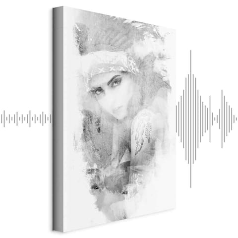 ⁨Obraz - Etniczne spojrzenie (1-częściowy) pionowy (rozmiar 80x120, wykończenie Akustyczny)⁩ w sklepie Wasserman.eu