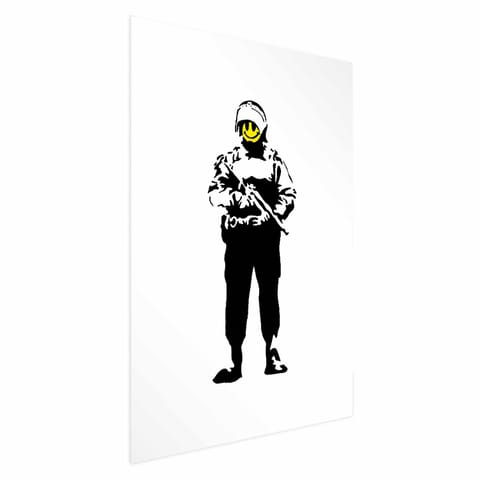 ⁨Plakat - Uśmiechnięty policjant (rozmiar 40x60, wykończenie Bez ramy z marginesem)⁩ w sklepie Wasserman.eu