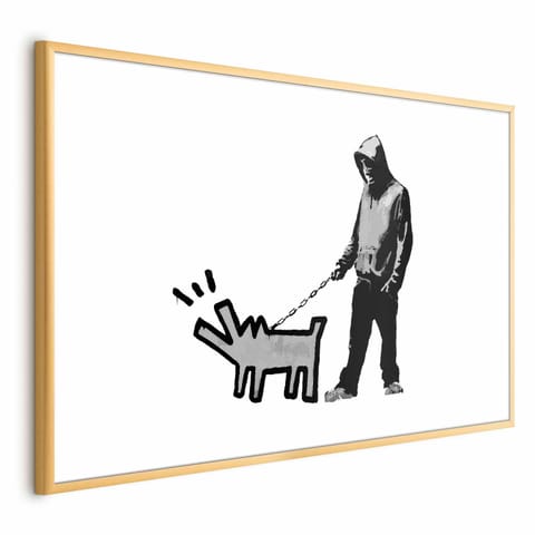 ⁨Plakat - Dog Art (rozmiar 90x60, wykończenie Rama złota z marginesem)⁩ w sklepie Wasserman.eu