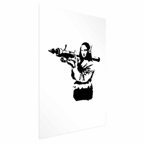 ⁨Plakat - Banksy Mona Lisa with Rocket Launcher (rozmiar 40x60, wykończenie Bez ramy z marginesem)⁩ w sklepie Wasserman.eu