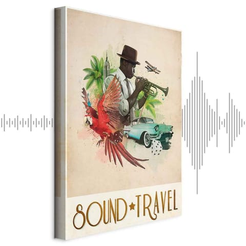 ⁨Obraz - Sound Travel (1-częściowy) pionowy (rozmiar 40x60, wykończenie Akustyczny)⁩ w sklepie Wasserman.eu