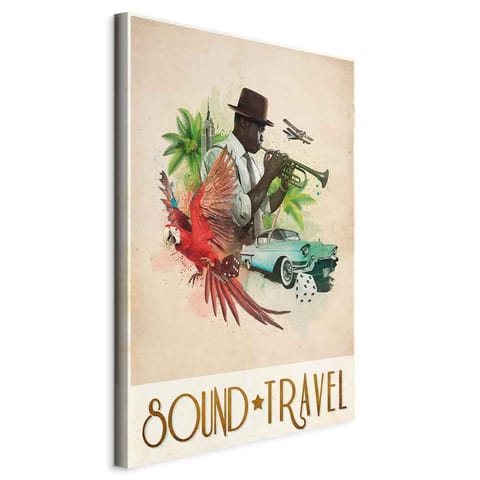 ⁨Obraz - Sound Travel (1-częściowy) pionowy (rozmiar 60x90, wykończenie Na płótnie włoskim)⁩ w sklepie Wasserman.eu