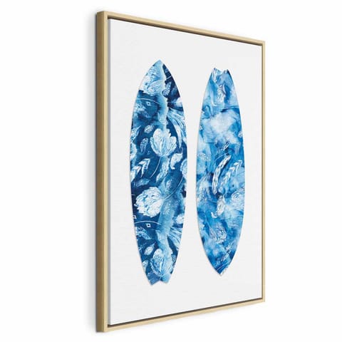 ⁨Obraz - Wodna zabawa (1-częściowy) pionowy (rozmiar 60x90, wykończenie W ramie drewnianej naturalnej)⁩ w sklepie Wasserman.eu