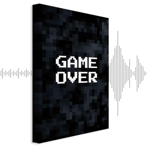 ⁨Obraz - Game Over w pikselach (rozmiar 40x60, wykończenie Akustyczny)⁩ w sklepie Wasserman.eu