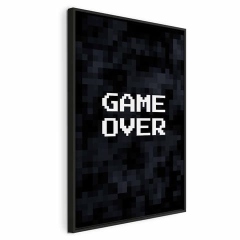 ⁨Obraz - Game Over w pikselach (rozmiar 40x60, wykończenie W ramie drewnianej czarnej)⁩ w sklepie Wasserman.eu