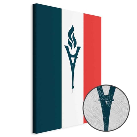 ⁨Obraz - Znicz na tle flagi Francji (rozmiar 60x90, wykończenie Premium Print)⁩ w sklepie Wasserman.eu