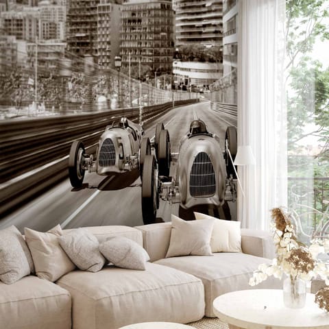 ⁨Fototapeta - Retro Formuła 1 (rozmiar 100x70, wykończenie Standard)⁩ w sklepie Wasserman.eu