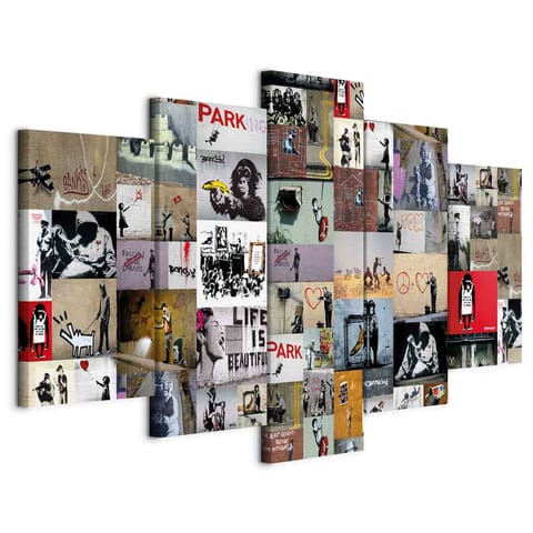 Painting - Art of collage: Banksy IV (size 100x50) at Wasserman.eu