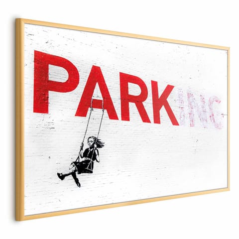 ⁨Plakat - Park-ing (rozmiar 30x21, wykończenie Rama złota)⁩ w sklepie Wasserman.eu
