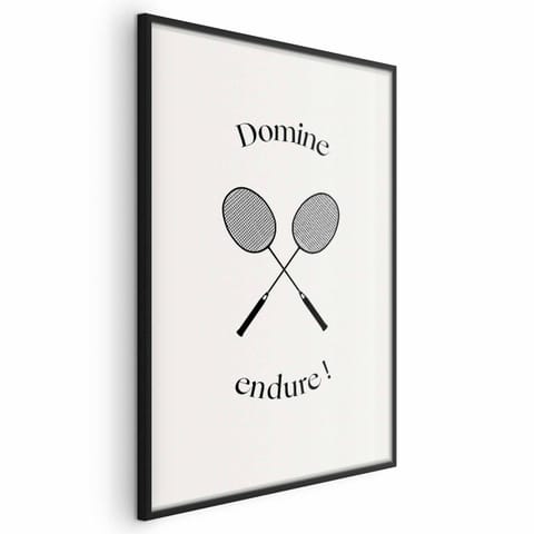 ⁨Plakat - Letnie igrzyska - rakiety do badmintona na białym tle (rozmiar 40x60, wykończenie Rama czarna)⁩ w sklepie Wasserman.eu