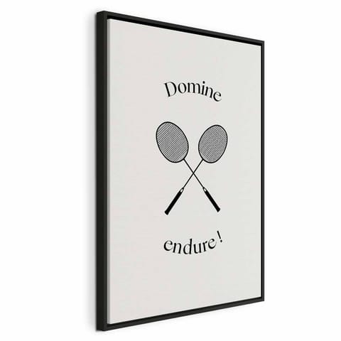 ⁨Obraz - Czarne rakiety do badmintona (rozmiar 40x60, wykończenie W ramie drewnianej czarnej)⁩ w sklepie Wasserman.eu