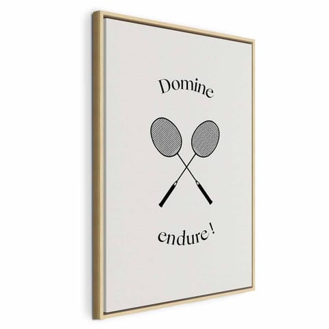 ⁨Obraz - Czarne rakiety do badmintona (rozmiar 80x120, wykończenie W ramie drewnianej naturalnej)⁩ w sklepie Wasserman.eu