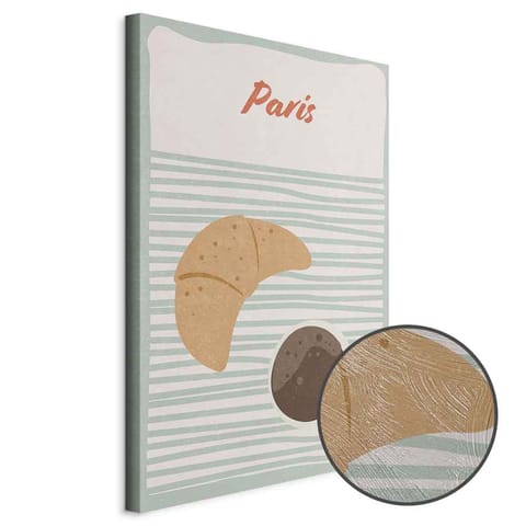 ⁨Obraz - Paryskie śniadanie (1-częściowy) pionowy (rozmiar 40x60, wykończenie Premium Print)⁩ w sklepie Wasserman.eu