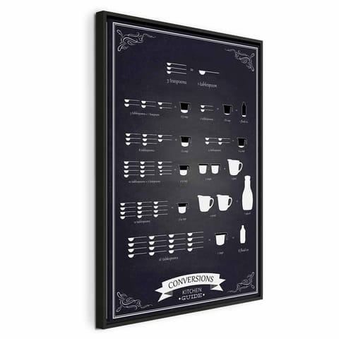 ⁨Obraz - Kuchenny pomocnik (1-częściowy) pionowy (rozmiar 60x90, wykończenie W ramie drewnianej czarnej)⁩ w sklepie Wasserman.eu