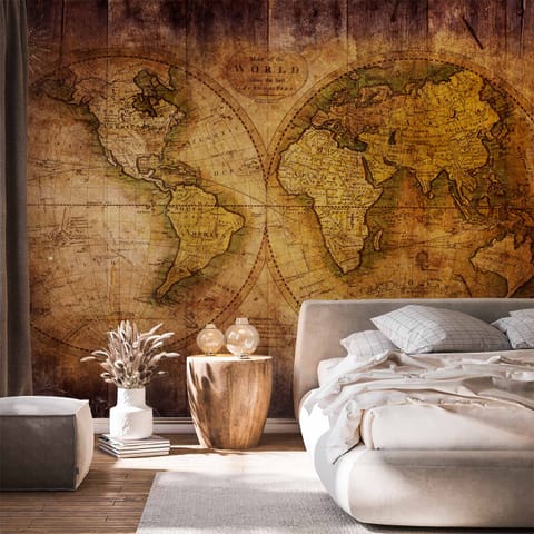⁨Wall mural - The world on the old map (size 100x70)⁩ at Wasserman.eu