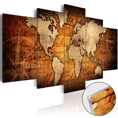 ⁨Picture on acrylic glass - Plexiglass: brown map (size 100x50)⁩ at Wasserman.eu