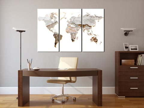 ⁨Picture on cork - Concrete continents [Cork map] (size 60x40)⁩ at Wasserman.eu