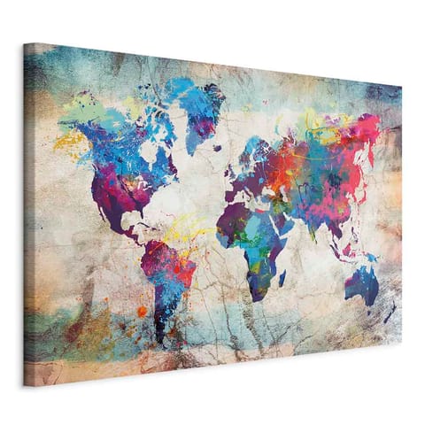 ⁨Picture - World Map: Colorful madness (size 90x60)⁩ at Wasserman.eu