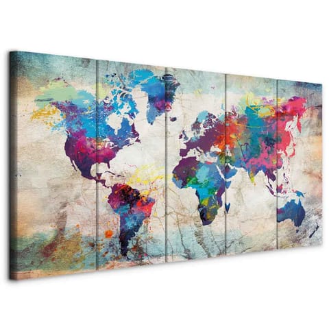 ⁨Painting - World Map: Cracked Wall (size 200x80)⁩ at Wasserman.eu