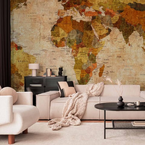 ⁨Self-adhesive wall mural - Old world map (size 98x70)⁩ at Wasserman.eu