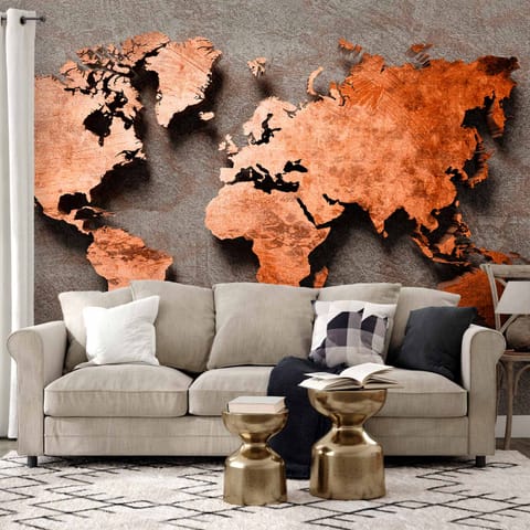 ⁨Wall mural - Copper map (size 100x70)⁩ at Wasserman.eu