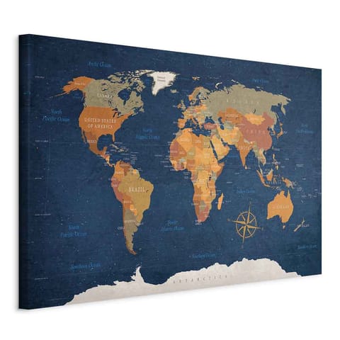 ⁨Image - World Map: Inky Oceans (size 60x40)⁩ at Wasserman.eu