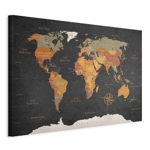 ⁨Picture - World Map: Mysteries of the Earth (size 60x40)⁩ at Wasserman.eu