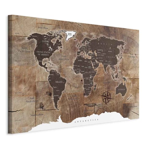 ⁨Picture - World map: Wooden mosaic (size 60x40)⁩ at Wasserman.eu