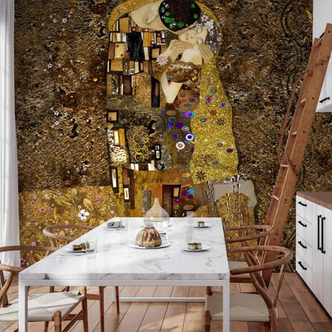 ⁨Fototapeta - Inspiracja Klimtem: Złoty pocałunek (rozmiar 500x350, wykończenie Wodoodporna)⁩ w sklepie Wasserman.eu