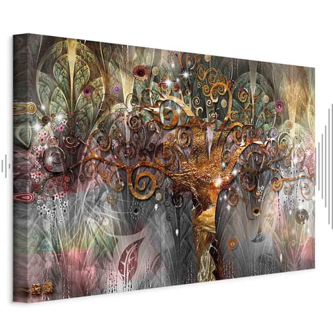 ⁨Obraz - Złote drzewo (rozmiar 120x80, wykończenie Akustyczny)⁩ w sklepie Wasserman.eu