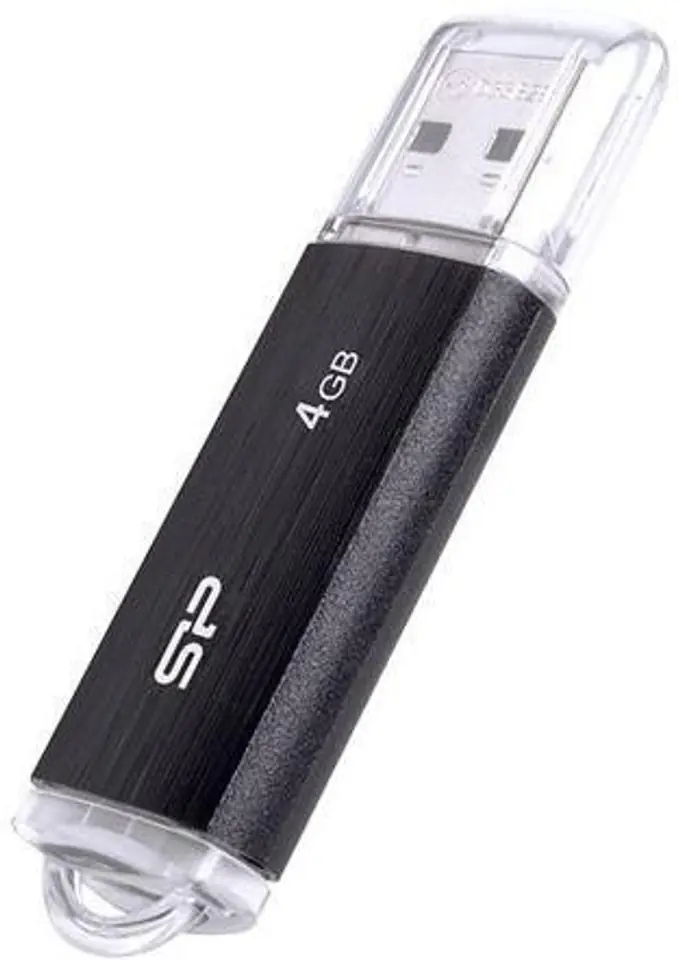 ⁨SILICON POWER Ultima U02 Pendrive USB flash drive 4 GB USB 2.0 (SP004GBUF2U02V1K) Black⁩ at Wasserman.eu