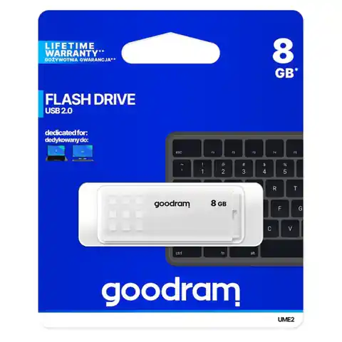 ⁨Pendrive GoodRam UME2 UME2-0080W0R11 (8GB; USB 2.0; kolor biały)⁩ w sklepie Wasserman.eu