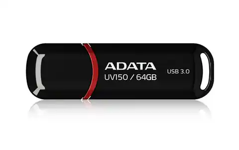 ⁨Pendrive ADATA UV150 AUV150-64G-RBK (64GB; USB 3.0; kolor czarny)⁩ w sklepie Wasserman.eu