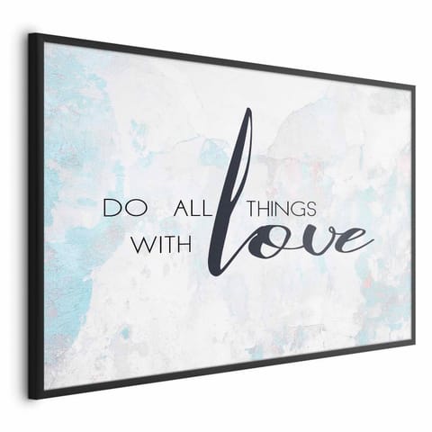 ⁨Plakat - Do all things with love (rozmiar 90x60, wykończenie Rama czarna)⁩ w sklepie Wasserman.eu