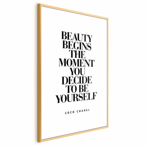⁨Plakat - Coco Chanel (rozmiar 29.7x42, wykończenie Rama złota z marginesem)⁩ w sklepie Wasserman.eu