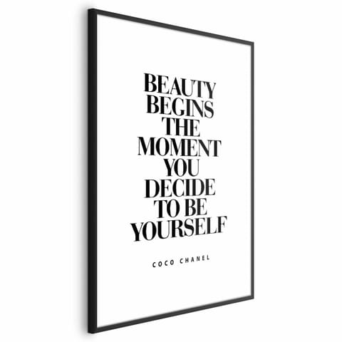 ⁨Plakat - Coco Chanel (rozmiar 60x90, wykończenie Rama czarna z marginesem)⁩ w sklepie Wasserman.eu