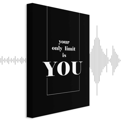 ⁨Obraz - Klucz do sukcesu (1-częściowy) - czerń i biel w napisach po angielsku (rozmiar 60x90, wykończenie Akustyczny)⁩ w sklepie Wasserman.eu