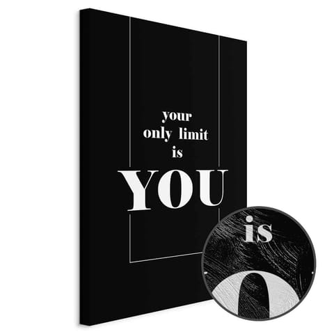 ⁨Obraz - Klucz do sukcesu (1-częściowy) - czerń i biel w napisach po angielsku (rozmiar 80x120, wykończenie Premium Print)⁩ w sklepie Wasserman.eu