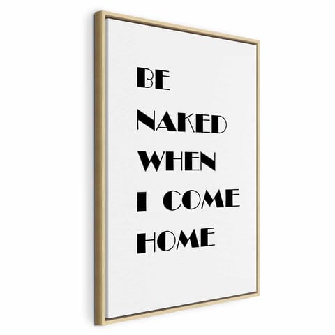 ⁨Obraz - Powrót do domu (1-częściowy) - czarno-białe napisy po angielsku (rozmiar 60x90, wykończenie W ramie drewnianej naturalnej)⁩ w sklepie Wasserman.eu