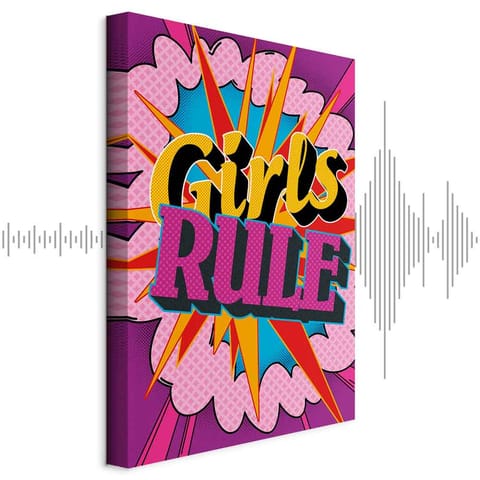 ⁨Obraz - Energia barw (1-częściowy) - angielskie napisy na kolorowym tle (rozmiar 60x90, wykończenie Akustyczny)⁩ w sklepie Wasserman.eu