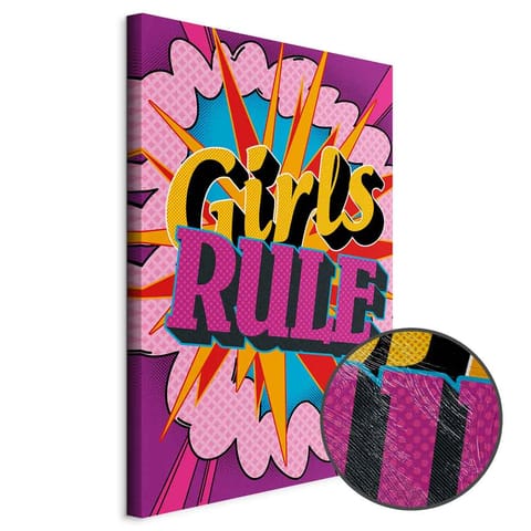 ⁨Obraz - Energia barw (1-częściowy) - angielskie napisy na kolorowym tle (rozmiar 60x90, wykończenie Premium Print)⁩ w sklepie Wasserman.eu