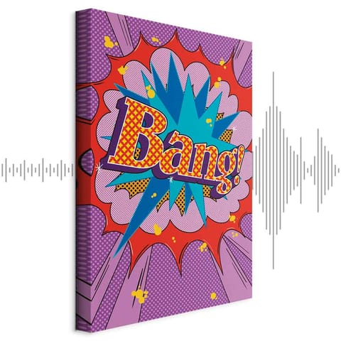 ⁨Obraz - Komiksowy street art (1-częściowy) - kolorowe napisy na barwnym tle (rozmiar 40x60, wykończenie Akustyczny)⁩ w sklepie Wasserman.eu