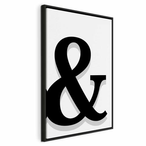 ⁨Obraz - Ozdobna litera (1-częściowy) pionowy (rozmiar 60x90, wykończenie W ramie drewnianej czarnej)⁩ w sklepie Wasserman.eu