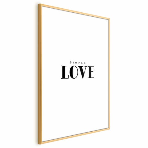 ⁨Plakat - Simple Love (rozmiar 40x60, wykończenie Rama złota z marginesem)⁩ w sklepie Wasserman.eu